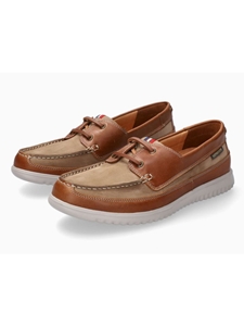 Taupe Grain Leather Soft Air Men's Boat Style Shoe | Mephisto Casual Shoe Collection | Sam's Tailoring Fine Men Clothing