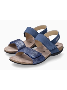 Denim Nubuck Leather Lining Women's Sandal | Women Cork Footbed Sandals | Sam's Tailoring Fine Men's Clothing