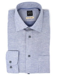 Sky Linen & Cotton Blend Men's Sport Shirt | IKE Behar Sport Shirts | Sam's Tailoring Fine Men's Clothing