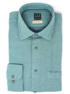 Green Linen & Cotton Blend Men Sport Shirt | IKE Behar Sport Shirts | Sam's Tailoring Fine Men's Clothing
