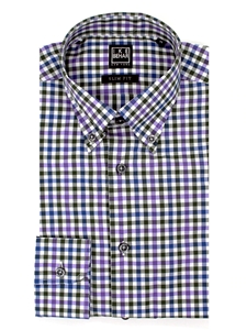 Purple, Green & Blue Multi-Check Men's Sport Shirt | IKE Behar Sport Shirts | Sam's Tailoring Fine Men's Clothing