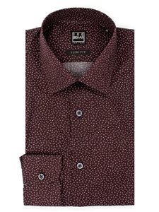 Maroon Graphic Print Men's Sport Shirt | IKE Behar Sport Shirts | Sam's Tailoring Fine Men's Clothing