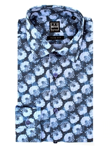 Graphic Floral Print Men's Sport Shirt | IKE Behar Sport Shirts | Sam's Tailoring Fine Men's Clothing