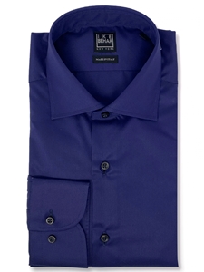 Navy Long Sleeves Men Slim Fit Sport Shirt | IKE Behar Sport Shirts | Sam's Tailoring Fine Men's Clothing