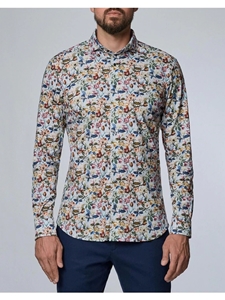 Multi Color Floral Stretch Printed Jersey Shirt  | Emanuel Berg Shirts Collection | Sam's Tailoring Fine Men's Clothing