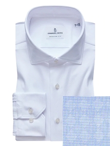 Blue Diamond Pattern Modern 4Flex Stretch Knit Shirt | Emanuel Berg Shirts Collection | Sam's Tailoring Fine Men's Clothing