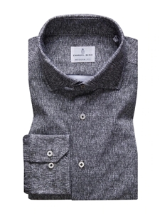 Black & White Modern 4Flex Stretch Knit Shirt | Emanuel Berg Shirts Collection | Sam's Tailoring Fine Men's Clothing