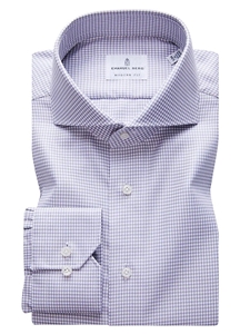 Lavender & White Houndstooth Luxury Sport Shirt | Emanuel Berg Polos Collection | Sam's Tailoring Fine Men's Clothing