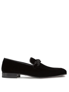 Black Velvet Braided Formal Slip On | Mezlan Men's Formal Shoes | Sam's Tailoring Fine Men's Clothing
