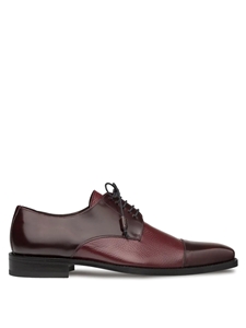 Burgundy Soka Cap Toe Lace Up Shoe | Mezlan Men's Business Shoes | Sam's Tailoring Fine Men's Clothing