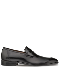 Black Calfskin Penny Men's Classic Loafer | Mezlan Men's Business Shoes | Sam's Tailoring Fine Men's Clothing