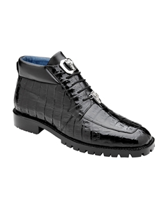 Black Genuine Caiman Crocodile Gallardo Boot | Belvedere Boots Collection | Sam's Tailoring Fine Men's Clothing