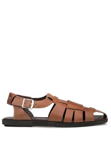 Cognac Smooth Calfskin Classic Fisherman Sandal | Mezlan Men's Casual Shoes | Sam's Tailoring Fine Men's Clothing