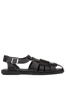 Black Smooth Calfskin Classic Fisherman Sandal | Mezlan Men's Casual Shoes | Sam's Tailoring Fine Men's Clothing