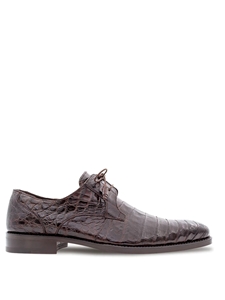 Dark Brown Anderson Crocodile Lace Up Men's Exotic Shoe | Mezlan Men's Metro Shoes | Sam's Tailoring Fine Men's Clothing