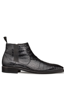 Black Crocodile Plain Toe Exotic Blackmore Dress Boot | Mezlan Men's Metro Shoes | Sam's Tailoring Fine Men's Clothing