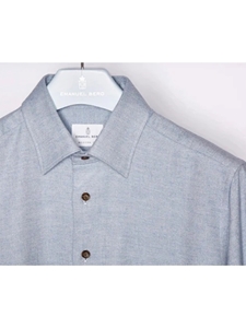 Light Grey No Front Pocket Long Sleeve Shirt | Emanuel Berg Shirts Collection | Sam's Tailoring Fine Men's Clothing