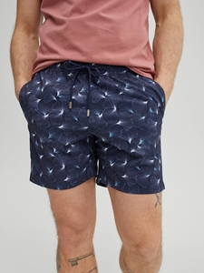 Blue Large Leaf Print Swim Short | Stone Rose Shorts Collection | Sam's Tailoring Fine Men Clothing