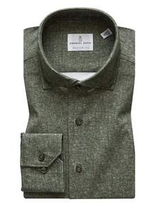 Green Solid Modern 4Flex Stretch Knit Shirt | Emanuel Berg Shirts | Sam's Tailoring Fine Men Clothing