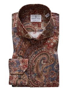 Multicolor Paisley Fine Dobby Luxury Sport Shirt | Emanuel Berg Shirts | Sam's Tailoring Fine Men Clothing