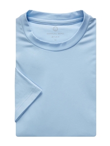 Powder Blue Solid Modern 4Flex Stretch Knit t-shirt | Emanuel Berg t-Shirts Collection | Sam's Tailoring Fine Men Clothing