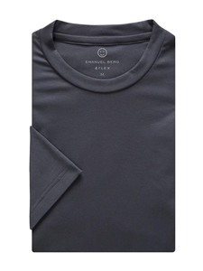 Grey Solid Modern 4Flex Stretch Knit t-shirt | Emanuel Berg t-Shirts Collection | Sam's Tailoring Fine Men Clothing
