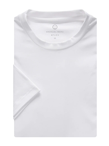 White Solid Modern 4Flex Stretch Knit t-shirt | Emanuel Berg t-Shirts Collection | Sam's Tailoring Fine Men Clothing