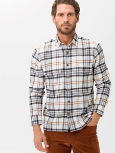 White Kay C Light Flannel Men's Shirt | Brax Men's Shirts Collection | Sam's Tailoring Fine Men Clothing