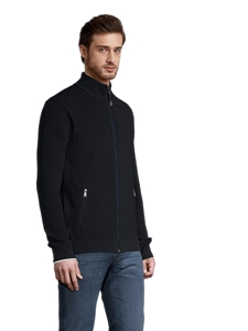 Navy John Wool Full Zipper Men's Sweater | Brax Men's Sweaters | Sam's Tailoring Fine Men Clothing