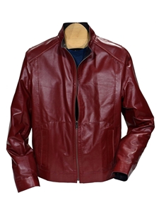 Red Leather to Microfiber Reversible Jacket | Marcello Sport Outerwear Collection | Sam's Tailoring Fine Men's Clothing