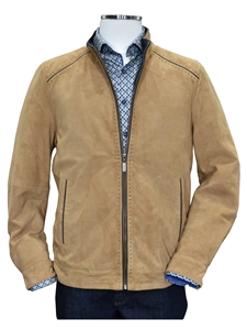 Tan Vanderbilt Exclusive Suede Men's Jacket | Marcello Sport Outerwear Collection | Sam's Tailoring Fine Men's Clothing