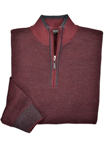 Brick Marcello Exclusive Quarter Zip Sweater | Marcello Sport Sweaters Collection | Sam's Tailoring Fine Men's Clothing