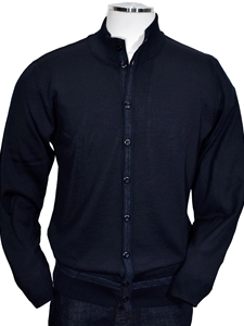 Navy Lincoln Full Button Cardigan Sweater | Marcello Sport Sweaters Collection | Sam's Tailoring Fine Men's Clothing