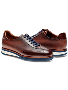 Marrone Finest Calf Leather Men's Carrera Sneaker | Jose Real Lace Up Shoes Collection | Sam's Tailoring Fine Men's Clothing