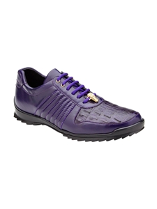 Purple Genuine Hornback Caiman Crocodile Astor Shoe | Belvedere Causal Shoes Collection | Sam's Tailoring Fine Men's Clothing