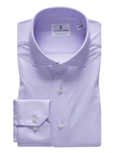 Light Purple Solid Modern 4Flex Stretch Knit Shirt | Emanuel Berg Shirts Collection | Sam's Tailoring Fine Men Clothing