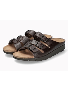 Dark Brown Se Pu Sole Buckle Fastener Men's Sandal | Mephisto Men's Sandals | Sams Tailoring Fine Men Clothing