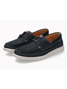 Night Blue Leather Lining Flat Heel Men's Boat Shoe | Mephisto Boat Shoes Collection | Sams Tailoring Fine Mens Clothing