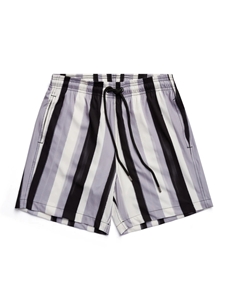 Black Stripped Resort Patterned Swimshort | Stone Rose Shorts Collection | Sams Tailoring Fine Men Clothing
