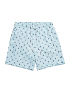 Light Blue Turtle Print Patterned Swimshort | Stone Rose Shorts Collection | Sams Tailoring Fine Men Clothing