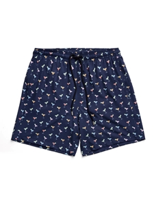 Navy Patterned Margarita Print Swimshort | Stone Rose Shorts Collection | Sams Tailoring Fine Men Clothing