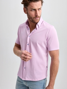 Lavender Solid Short Sleeve Men's Pique Shirt | Stone Rose Short Sleeve Shirts Collection | Sams Tailoring Fine Men Clothing