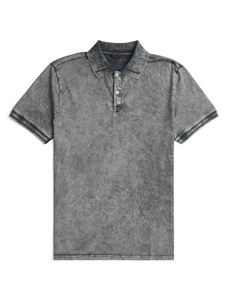 Grey Poly/Cotton Blended Jersey Short Sleeve Polo | Stone Rose Polos Collection | Sams Tailoring Fine Men Clothing