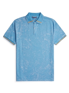 Light Blue Poly/Cotton Blended Jersey Short Sleeve Polo | Stone Rose Polos Collection | Sams Tailoring Fine Men Clothing