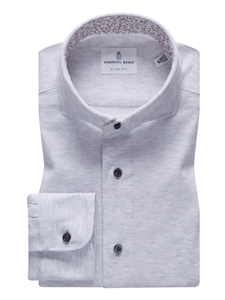 Grey Solid Premium Quality Jersey Knit Shirt | Emanuel Berg Shirts Collection | Sam's Tailoring Fine Men Clothing