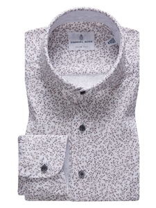 Beige & Grey Flowers Premium Men's Jersey Shirt | Emanuel Berg Shirts Collection | Sam's Tailoring Fine Men Clothing