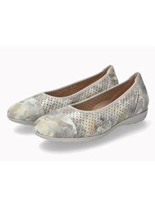 Light Khaki Leather Camouflage Print Women Flat | Mephisto Women's Flats Shoe | Sams Tailoring