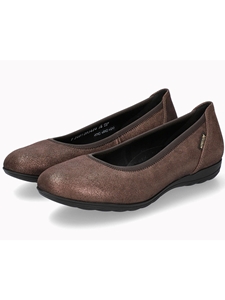 Bronze Ballerinas Leather Metallic Print Women's Flat | Mephisto Women's Flats Shoe | Sams Tailoring