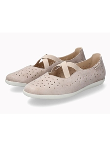 Light Taupe Ballerinas Leather Metallic Print Flat | Mephisto Women's Flats Shoe | Sams Tailoring Fine Women's Shoe