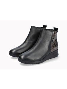 Black Leather Smooth Zipper Women Ankle Boot | Mephisto Women Boots | Sam's Tailoring Fine Women's Shoes